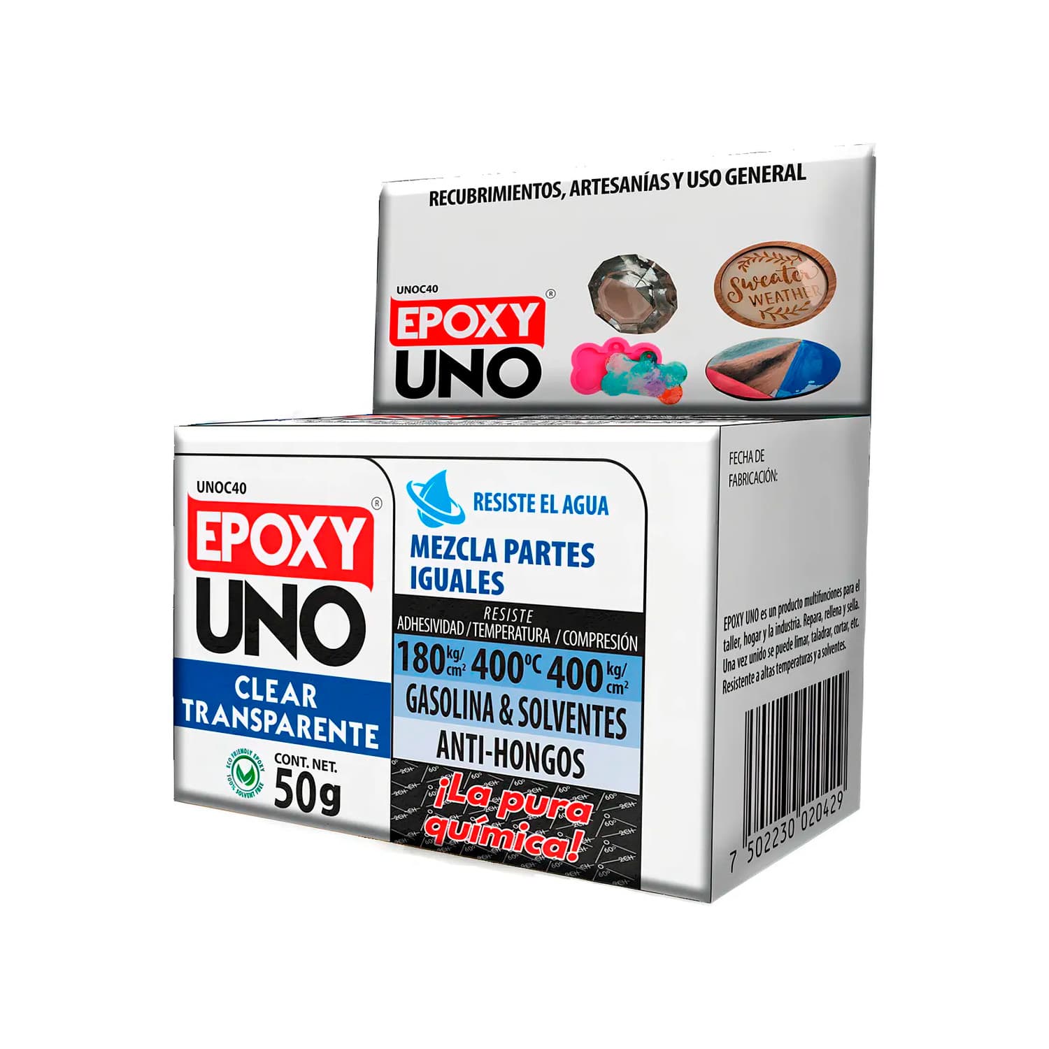 Adhesivo Fusión Epoxy Uno Clear Transp. 2 Componentes 50gr