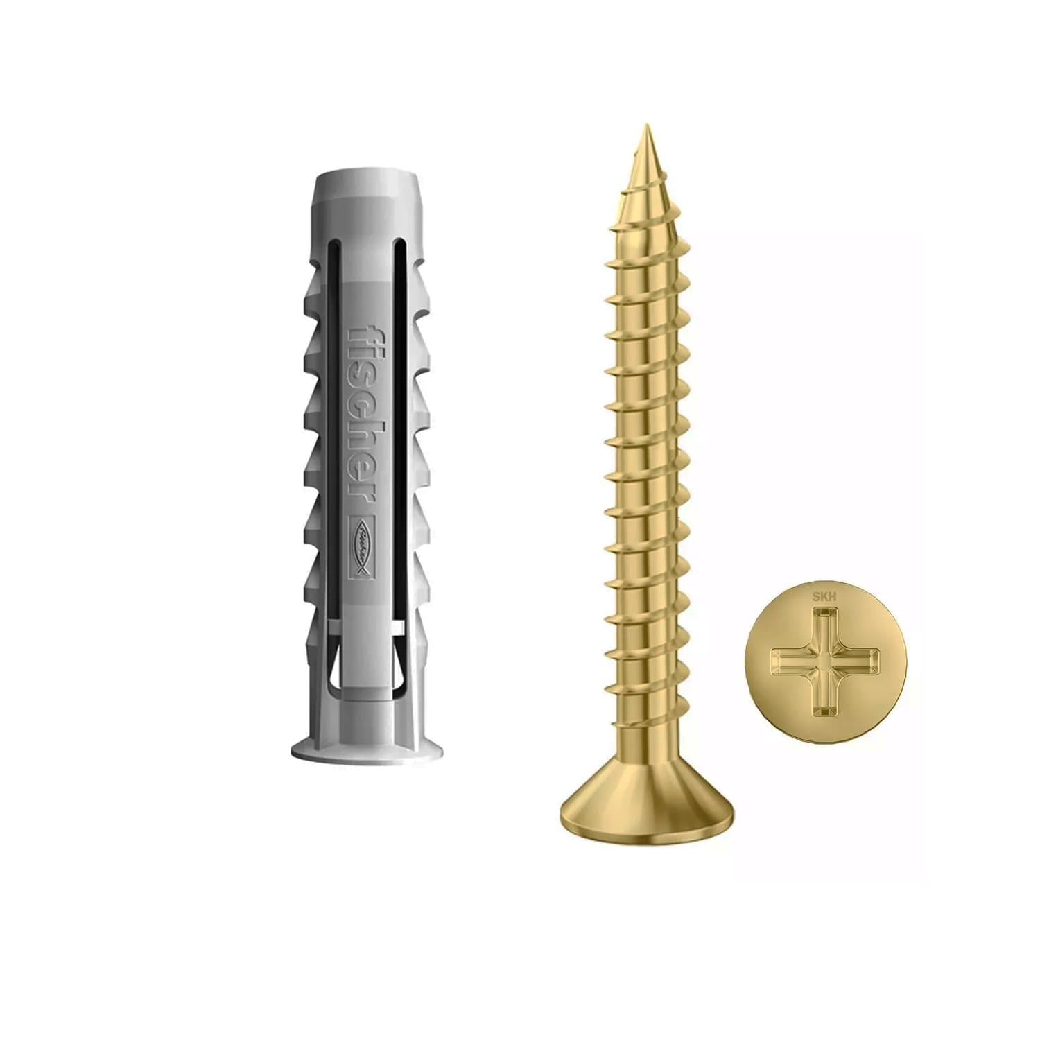 100 Tarugos Taco Fischer Sx6 + 100 Tornillos Fix 4,5 X 35mm