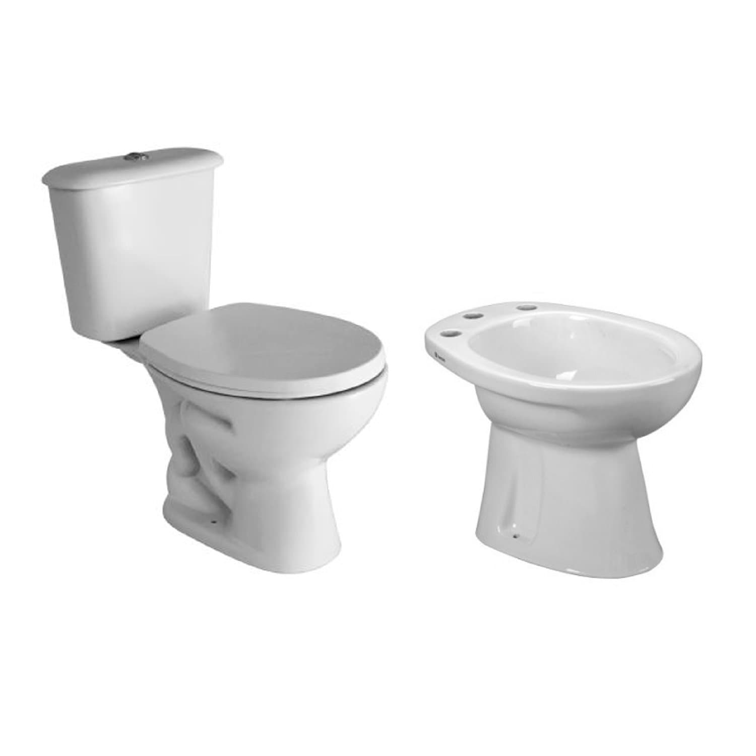 INODORO LARGO + DEPÓSITO APOYO + BIDET 3 AG + TAPA TSX FERRUM ANDINA