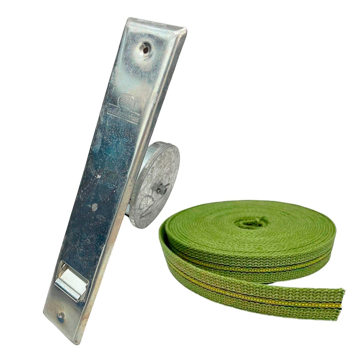 Enrollador Persiana 10mt Galvanizado + Cinta Verde Reforzada