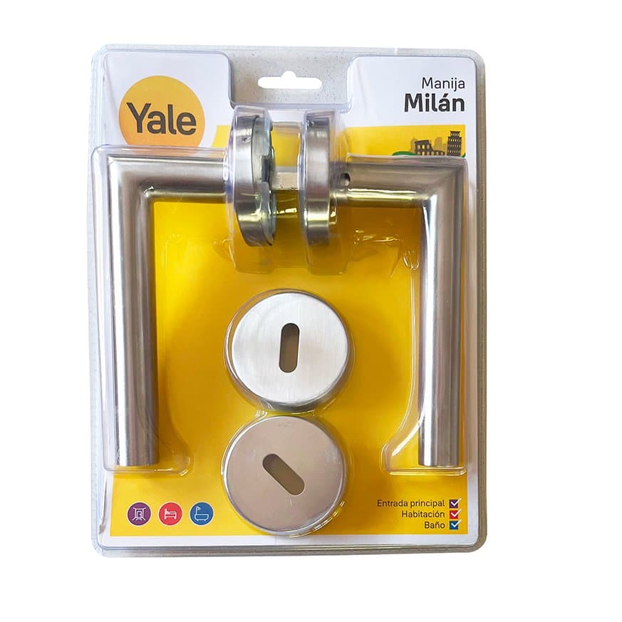 Manija Milan Acero Inoxidable Picaporte Doble Yale
