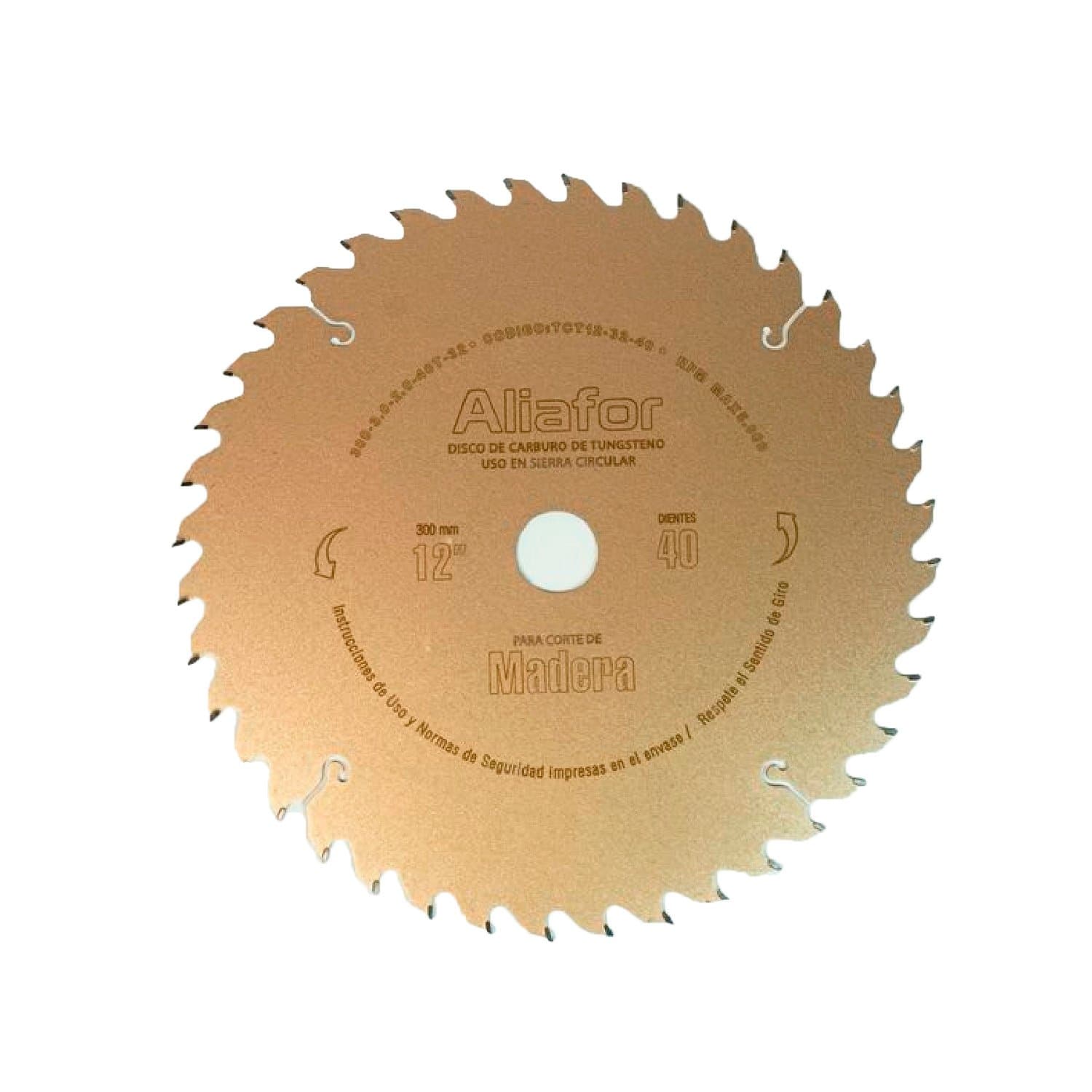 Disco P/ Madera 12pulg 300mm 40 Dientes Buje de 32 Aliafor