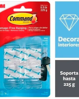 PERCHA AUTOADHESIVA TRANSPARENTE  MINI 3M COMMAND 17006