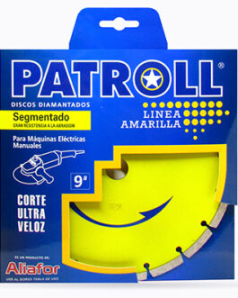 DISCO DIAMANTADO SEGMENTADO 230mm 9″ PATROLL AMARILLA ALIAFOR