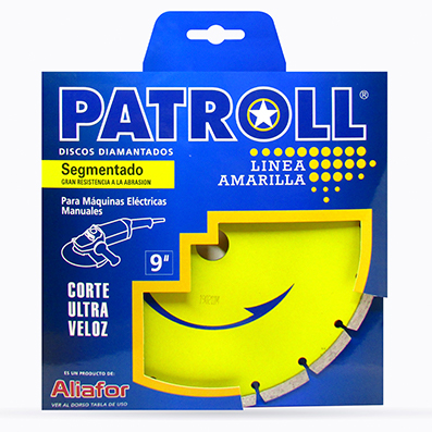 DISCO DIAMANTADO SEGMENTADO 230mm 9" PATROLL AMARILLA ALIAFOR - Imagen 2