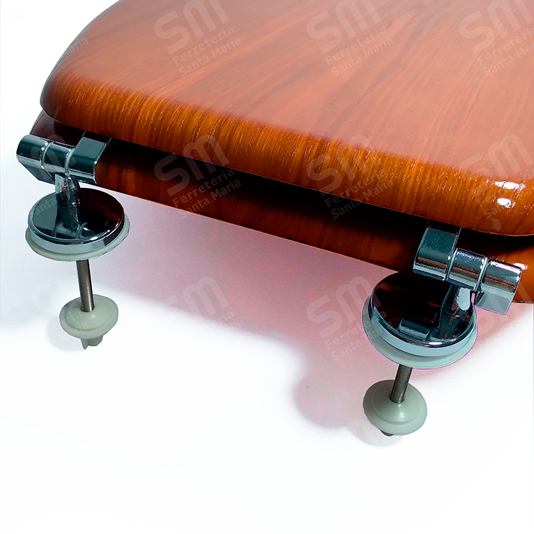 ASIENTO DERPLA AN ENCHAPADO EN CEDRO NATURAL PARA INODORO ANDINA - Imagen 4