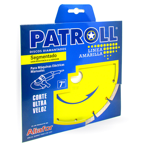 DISCO DIAMANTADO SEGMENTADO 180mm 7 PATROLL AMARILLA ALIAFOR - Imagen 4