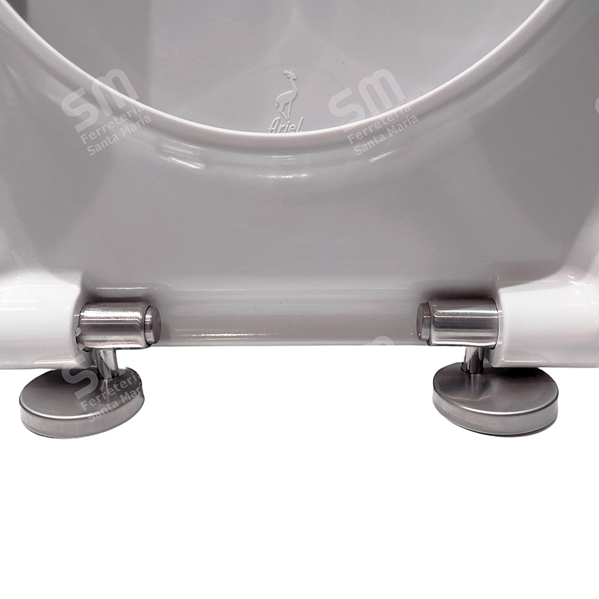 ASIENTO ARIEL BLANCO CIERRE SUAVE DESMONTABLE PARA INODORO MONACO - Imagen 4