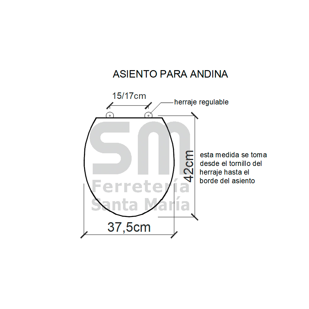 ASIENTO DERPLA AN ENCHAPADO EN CEDRO NATURAL PARA INODORO ANDINA - Imagen 5