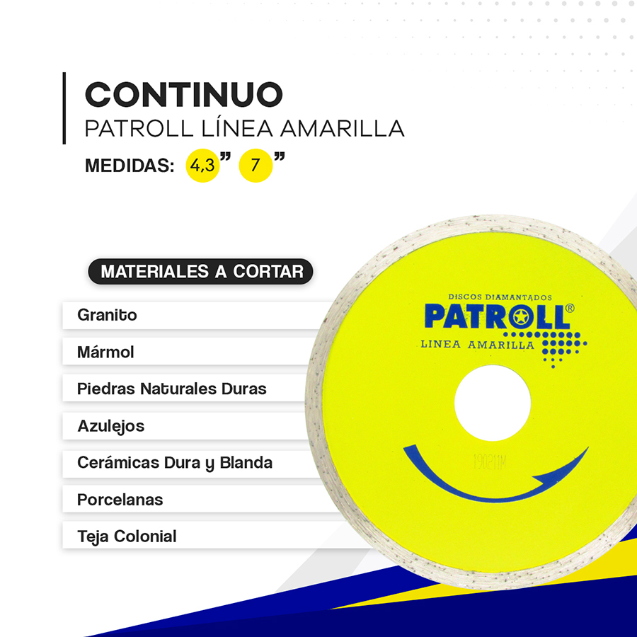 DISCO DIAMANTADO CONTINUO 115mm PATROLL AMARILLA ALIAFOR - Imagen 3