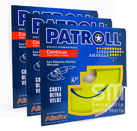 DISCO DIAMANTADO CONTINUO 115mm PATROLL AMARILLA ALIAFOR X 3 - Imagen 2
