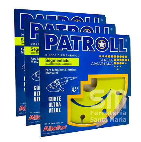 DISCO DIAMANTADO SEGMENTADO 115mm PATROLL AMARILLA X 3 UNID - Imagen 2