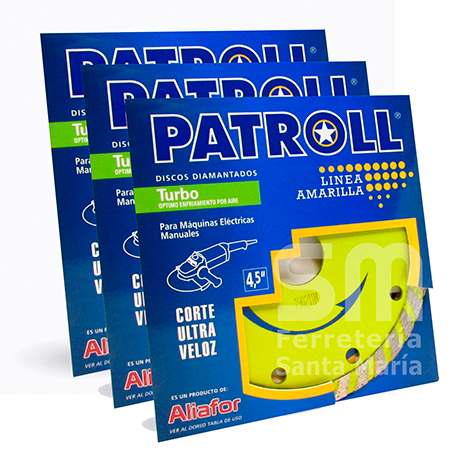 DISCO DIAMANTADO TURBO 115mm PATROLL AMARILLA ALIAFOR X 3 UN - Imagen 2