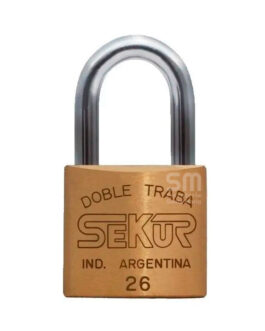 CANDADO HERMANADO DE BRONCE 26 SEKUR C/ DOBLE TRABA A BOLILLAS