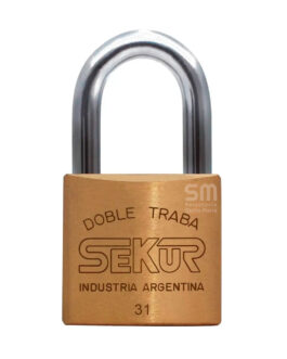 CANDADO BRONCE 31 SEKUR C/ DOBLE TRABA A BOLILLAS