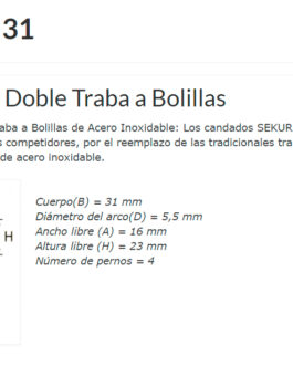 CANDADO BRONCE 31 SEKUR C/ DOBLE TRABA A BOLILLAS