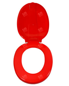 ASIENTO INODORO UNIVERSAL PLASTICO POLIPROPILENO ROJO