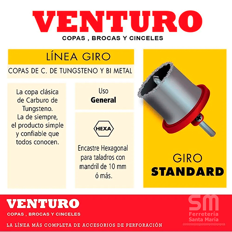 BASE UNIVERSAL P/ COPAS TUNGSTENO VENTURO Ø 33 AL Ø 83 - Imagen 5