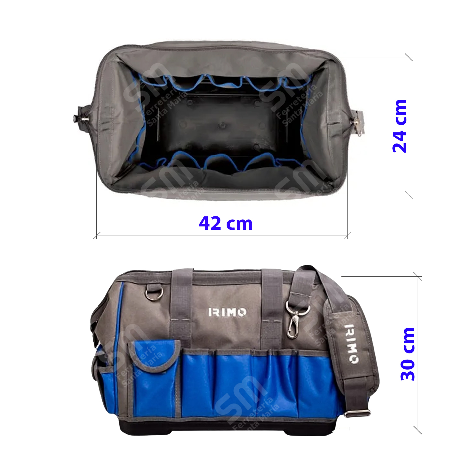 BOLSO PORTA HERRAMIENTAS 16´´ BASE RÍGIDA IRIMO 9022-2-16hb - Imagen 2