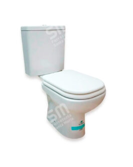 INODORO LARGO PRINGLES CUARZO + DEPOSITO LOZA + TAPA MADERA H CROMO