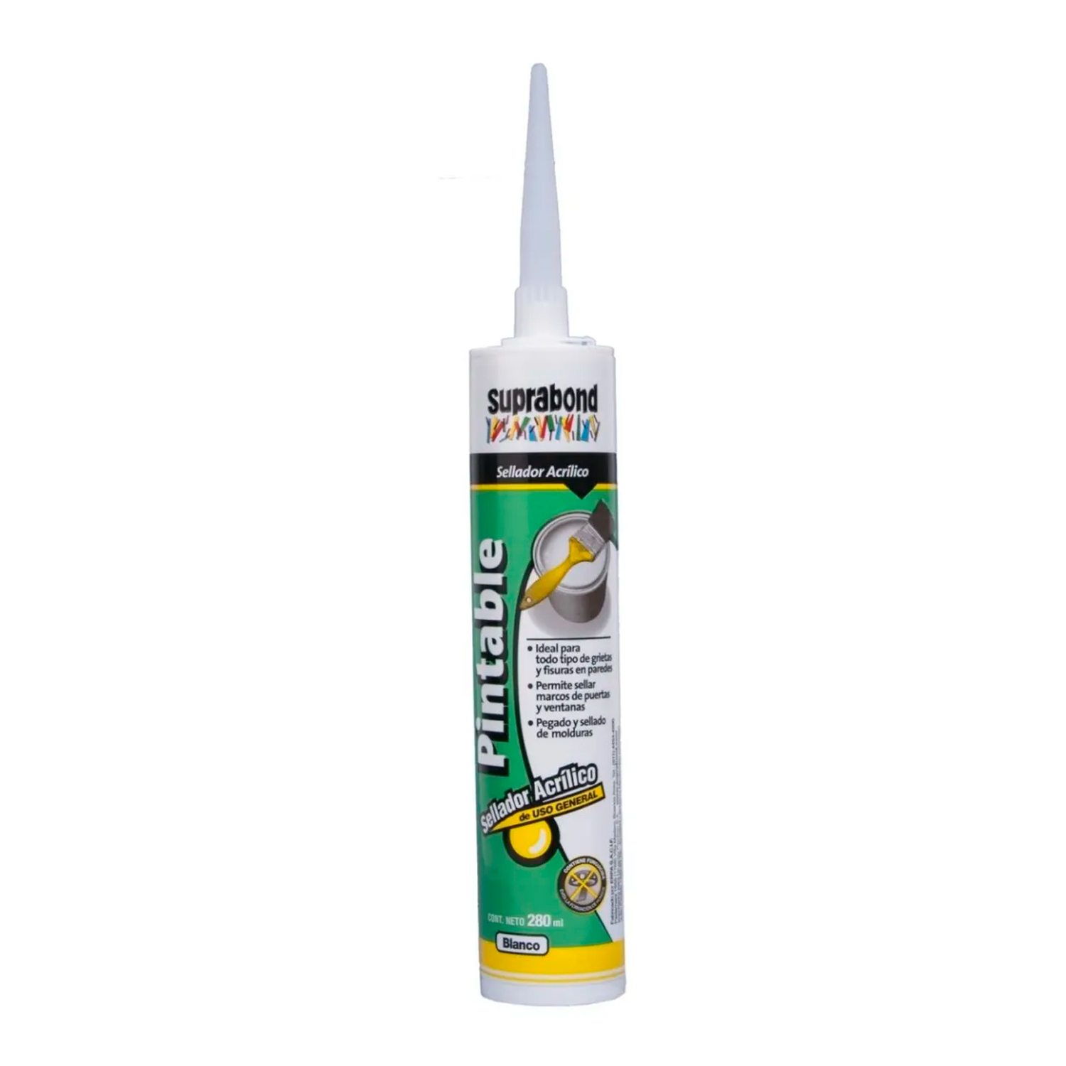 SELLADOR ACRILICO PINTABLE BLANCO SUPRABOND CARTUCHO 280GR