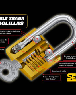 CANDADO C/ LLAVE MAESTRA SEKUR 50 BRONCE DOBLE TRABA X 6 UN