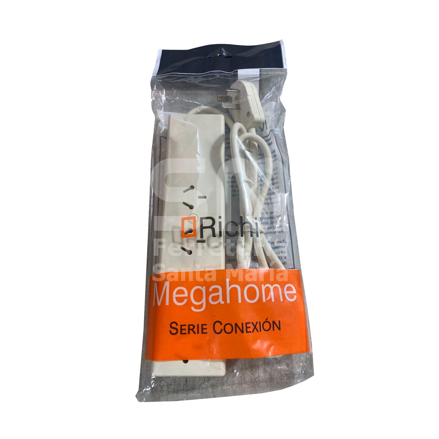 ZAPATILLA PROLONGADOR 4 TOMAS CABLE 1,5m C/ PROT. TÉRMICA RICHI - Imagen 2