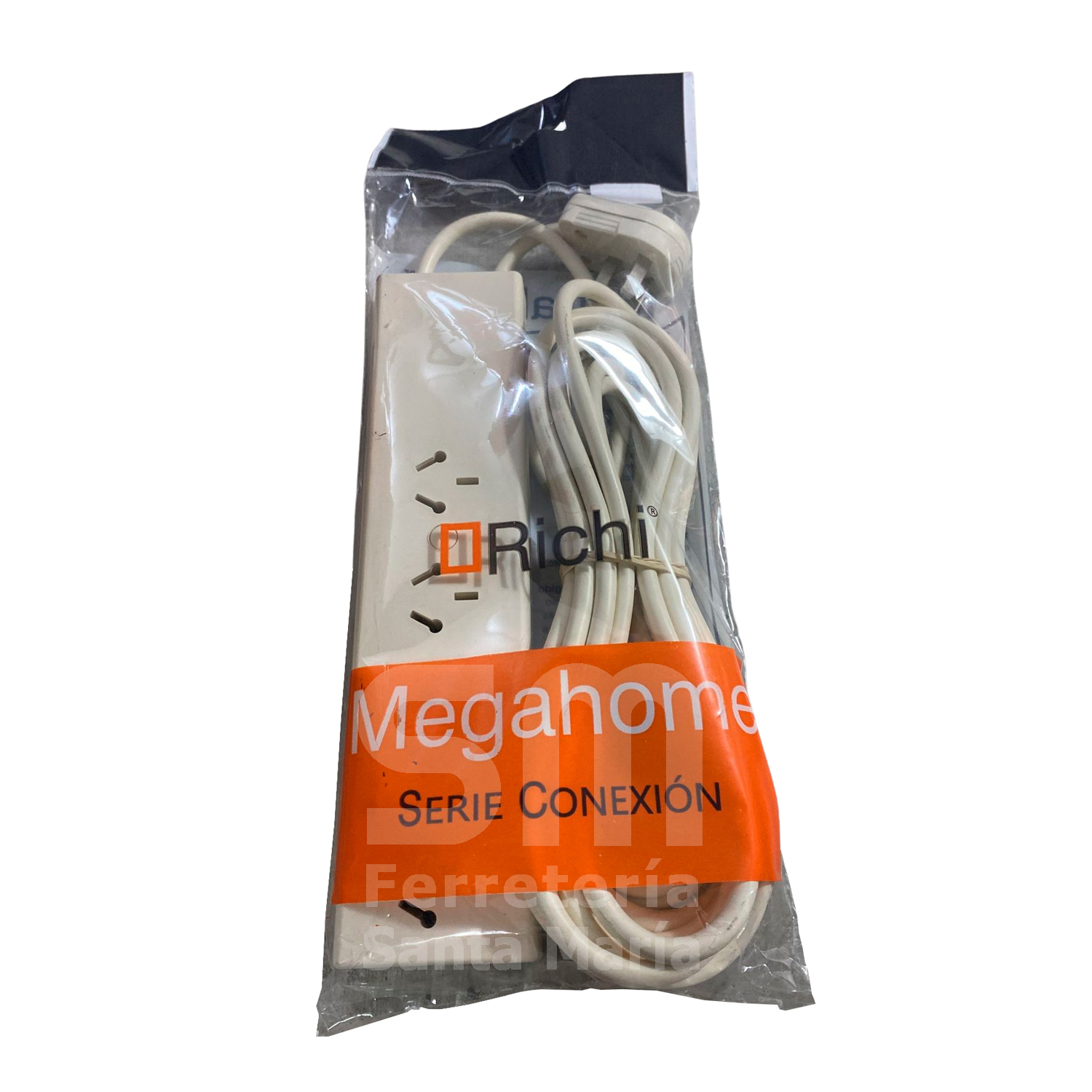 ZAPATILLA PROLONGADOR 4 TOMAS CABLE 2,5m C/ PROT. TÉRMICA RICHI - Imagen 2