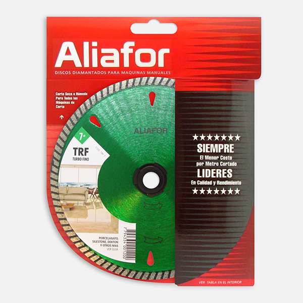 DISCO DIAMANTADO P/ PORCELANATO TURBO FINO 180 ALIAFOR TRF - Imagen 2