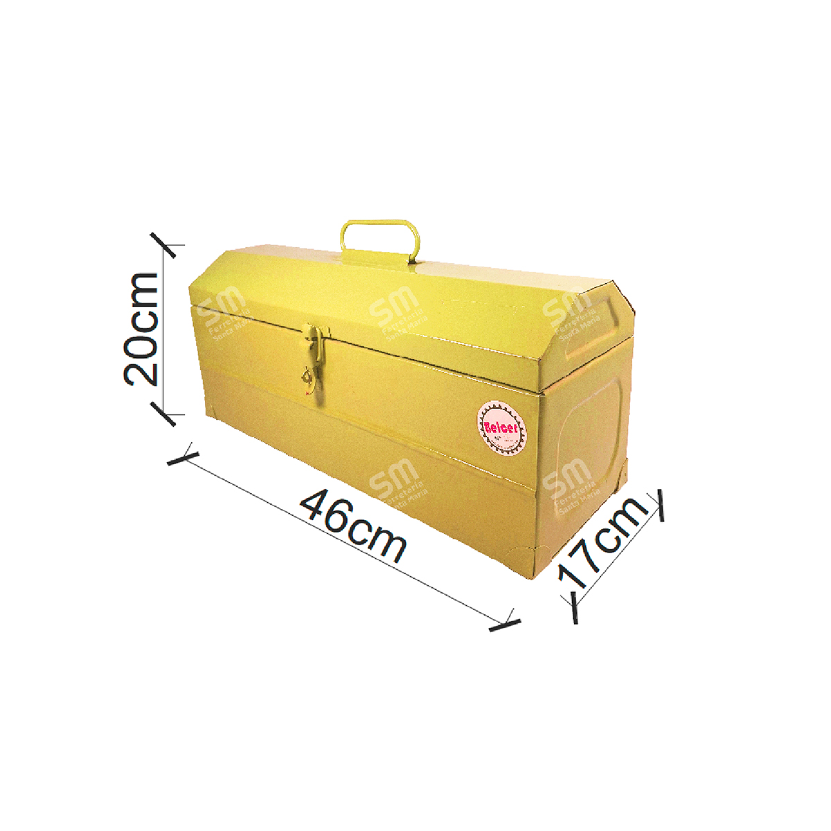 CAJA P/ HERRAMIENTAS CHAPA BROCHE METÁLICO BELCER HB N° 17 AMARILLA - Imagen 3