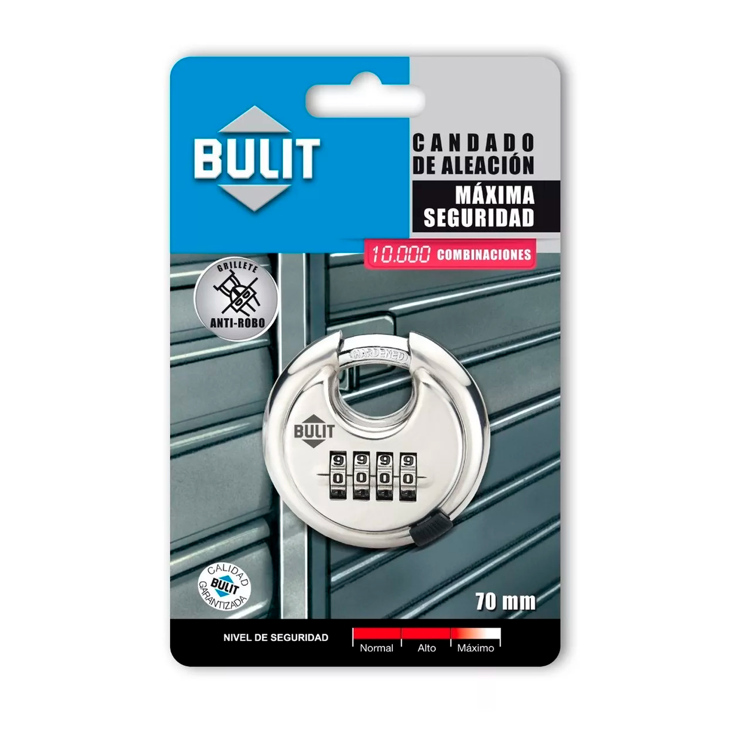 CANDADO ACORAZADO 70mm MAX SEGURIDAD COMBINACIÓN BULIT - Imagen 3