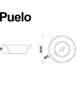 BACHA APOYO LOZA REDONDA PUELO DACCORD BAÑO BLANCA 34x11cm