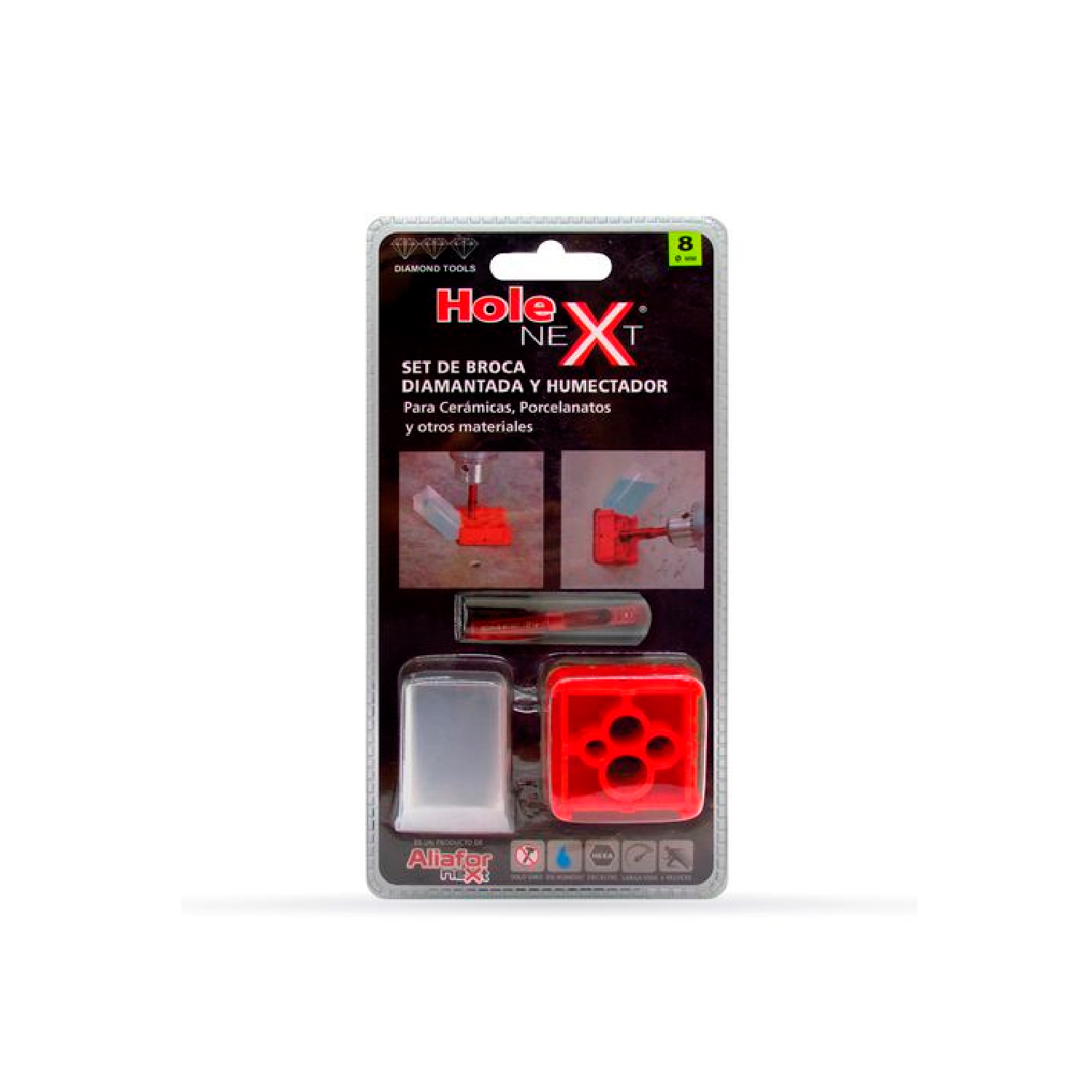 BROCA MECHA DIAMANTADA 8mm PORCELANATO ALIAFOR HOLE NEXT BDA - Imagen 2