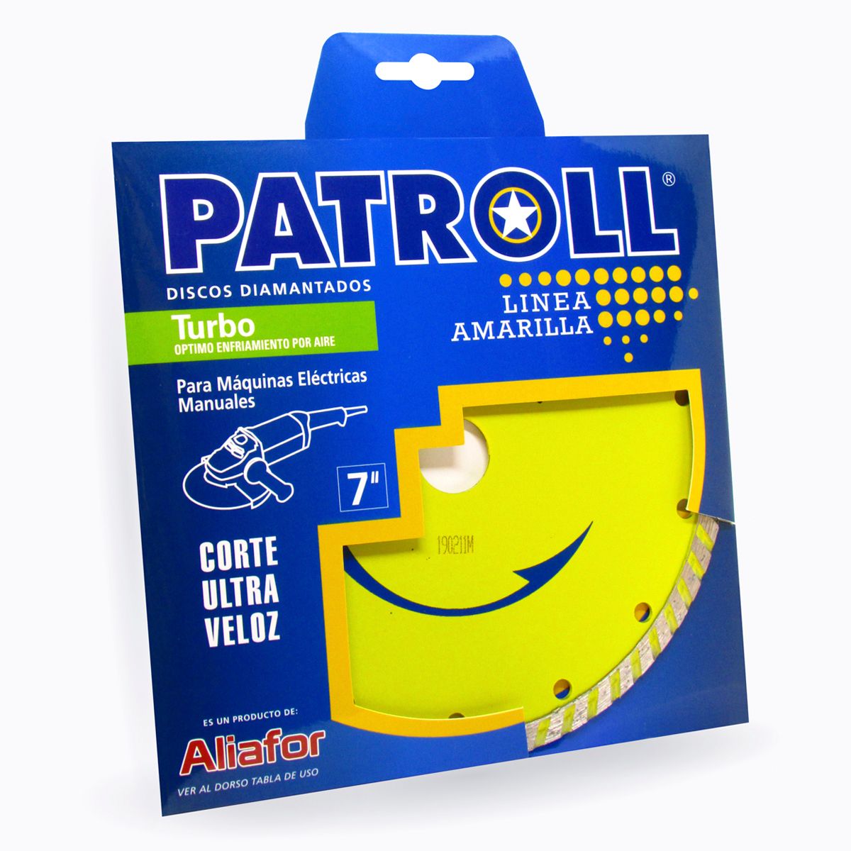 DISCO DIAMANTADO TURBO 178mm PATROLL AMARILLA ALIAFOR PYT-7 - Imagen 2
