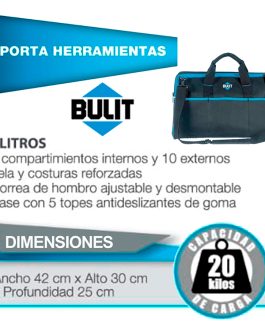 BOLSO P/ HERRAMIENTAS 42cm 18 BOLSILLOS SUPER REFORZADO BULIT