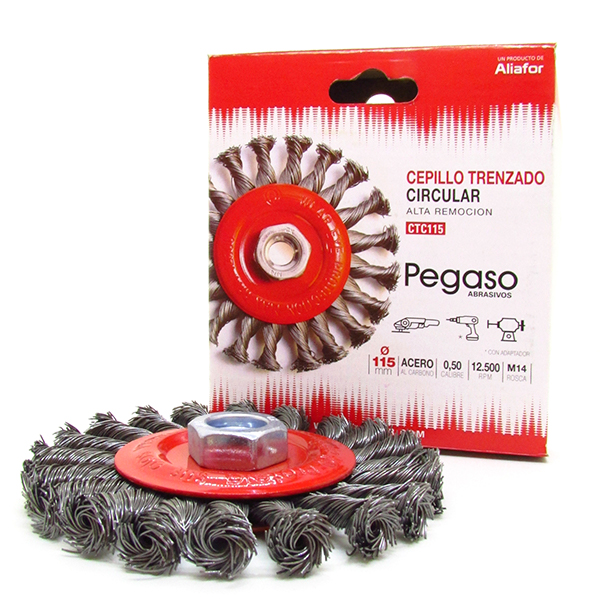 CEPILLO CIRCULAR TRENZADO Ø115mm ROSCA RM14 PEGASO ALIAFOR - Imagen 2
