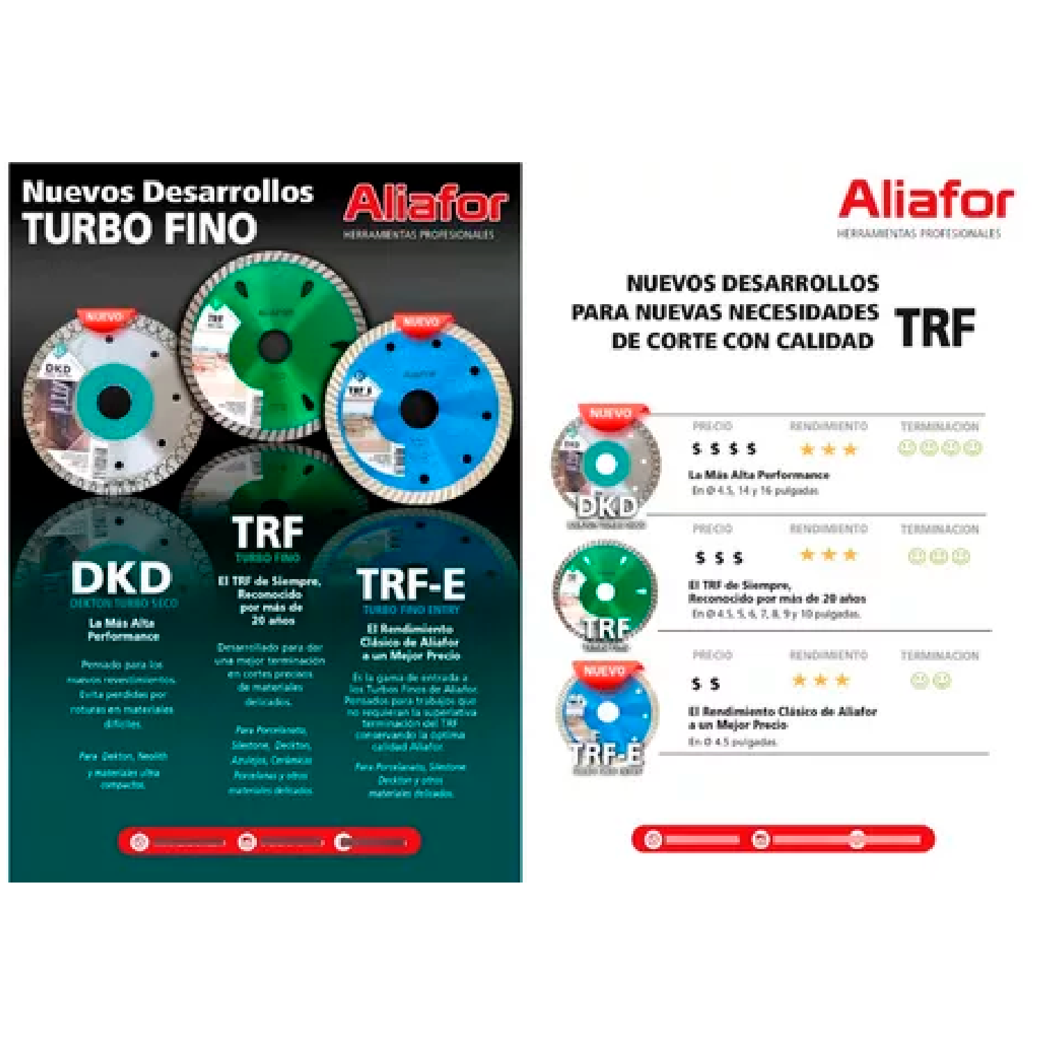 DISCO DIAMANTADO PORCELANATO ALIAFOR TURBO FINO TRF E 115mm - Imagen 3