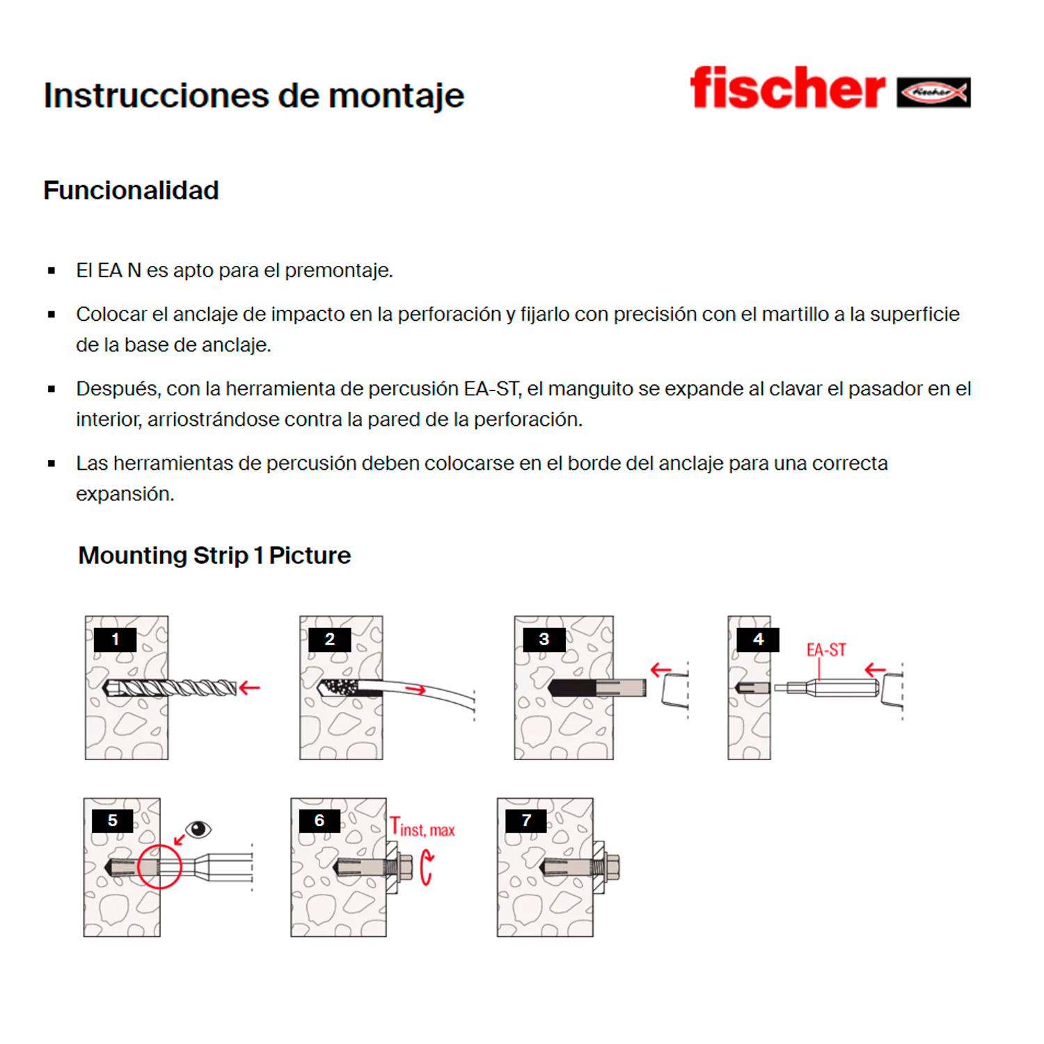 BROCA ANCLAJE TACO METÁLICO EXANSIÓN FISCHER 3/16 X 25u - Imagen 4