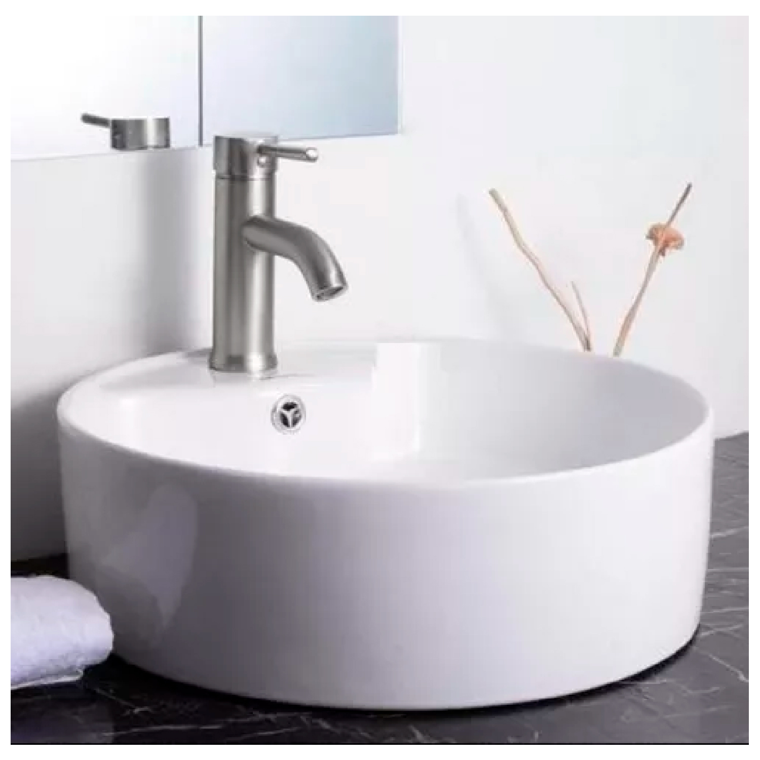 BACHA DE APOYO REDONDA VALENCIA PORCELANA SANITARIA DACCORD - Imagen 2