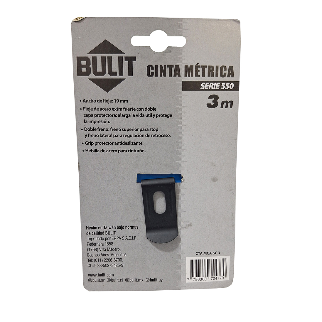 CINTA METRICA 3 M X 19 MM BULIT SERIE 550 - Imagen 5