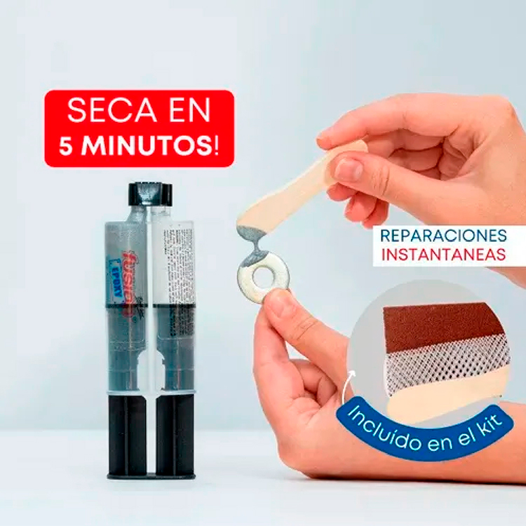 ADHESIVO FUSIÓN EPOXY ALUMINIO 2 COMPONENTES 30GR - Imagen 2