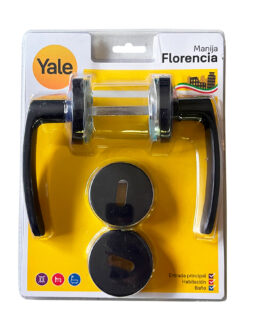 MANIJA FLORENCIA NEGRO MATE PICAPORTE DOBLE AC. INOX. YALE
