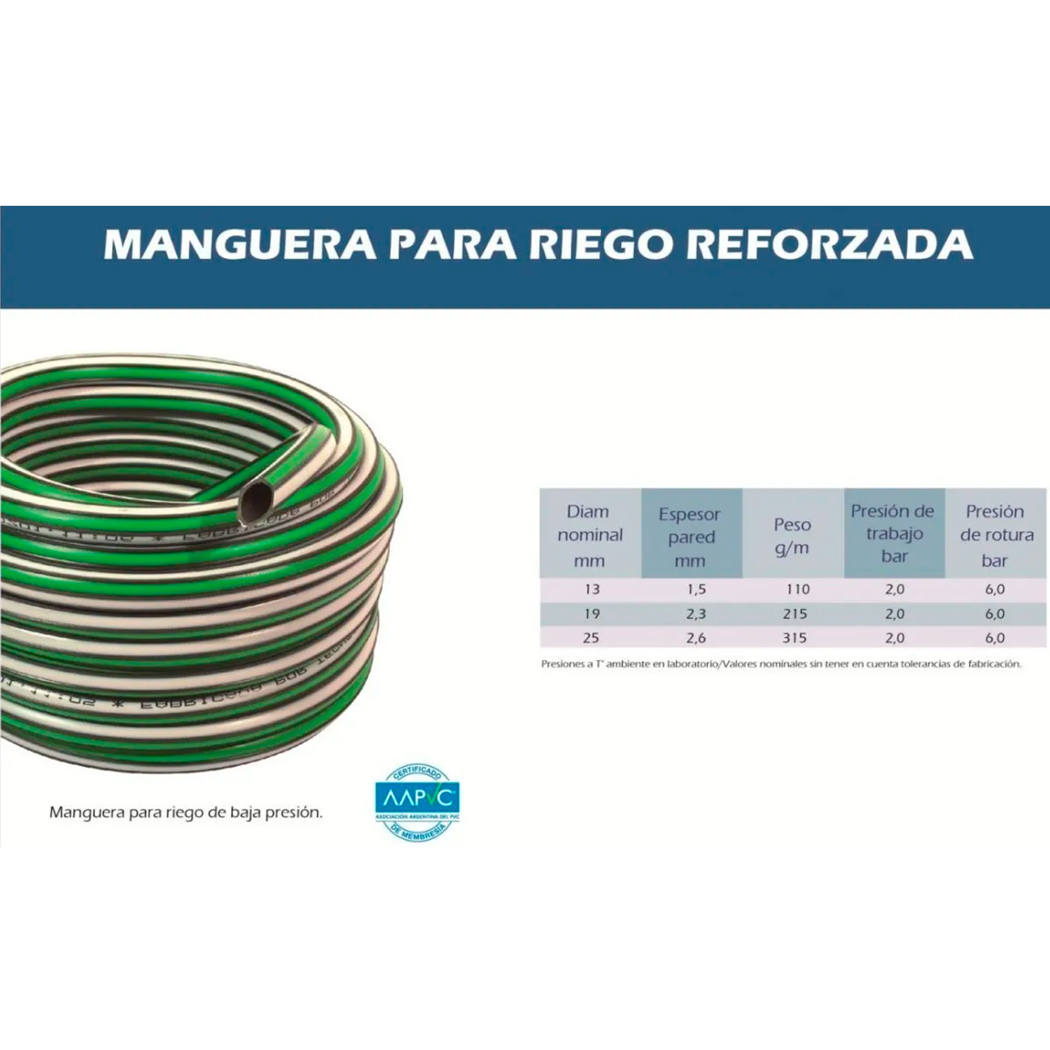 MANGUERA REFORZADA RIEGO JARDÍN 1/2 PULGADA X 50MTS TECNOCOM - Imagen 3