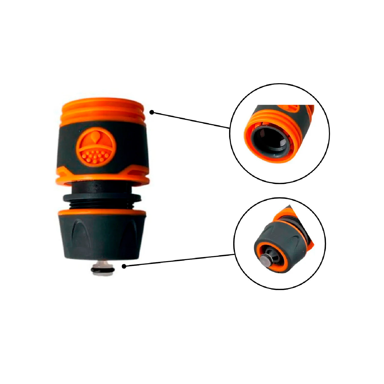 COMBO RIEGO PISTOLA 8 POS + 2 ACOPLES MANGUERA Y 1 CANILLA - Imagen 2