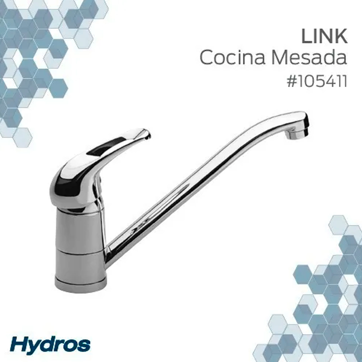 GRIFERÍA COCINA MESADA MONOCOMANDO CROMO HYDROS 105411 - Imagen 2