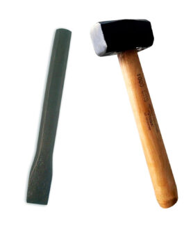 MAZA 1KG + CORTAFIERRO 30CM ALBAÑIL ACERO FORJADO TEMPLADO