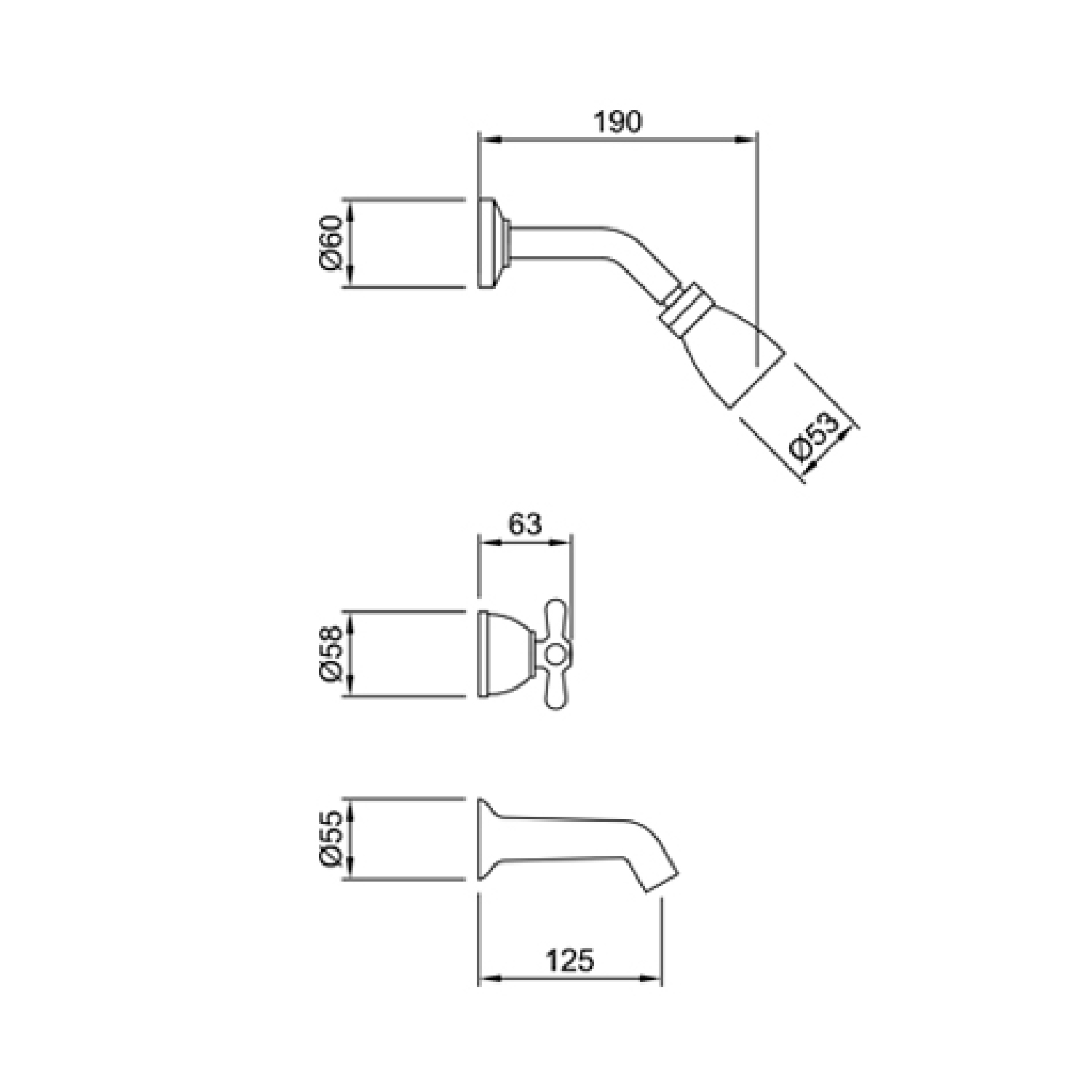 GRIFERIA BAÑO DUCHA ARES CROMO PEIRANO 434/CR - Imagen 2