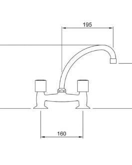 GRIFERIA COCINA MESADA LAZA CROMO VOLANTE BCO. PEIRANO 919/M