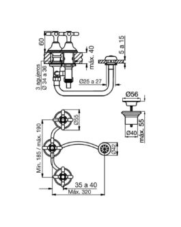 GRIFERIA DE BAÑO P/BIDET NEWPORT CROMO FV 295/B2P