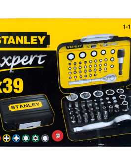 SET DE TUBOS Y PUNTAS 39 PZAS + CRIQUE 1/4 STANLEY 1-13-906